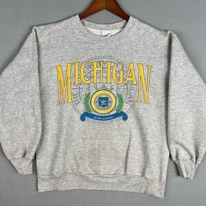 VTG University of Michigan Sweatshirt Fits M Heather Gray 1990s U of M USA